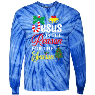 God Jesus Christ Is Reason For The Christmas Season Funny Gift Tie-Dye Long Sleeve Shirt