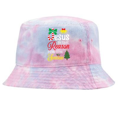 God Jesus Christ Is Reason For The Christmas Season Funny Gift Tie-Dyed Bucket Hat