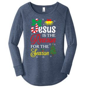 God Jesus Christ Is Reason For The Christmas Season Funny Gift Women's Perfect Tri Tunic Long Sleeve Shirt