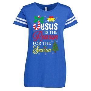 God Jesus Christ Is Reason For The Christmas Season Funny Gift Enza Ladies Jersey Football T-Shirt