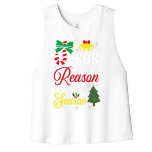 God Jesus Christ Is Reason For The Christmas Season Funny Gift Women's Racerback Cropped Tank