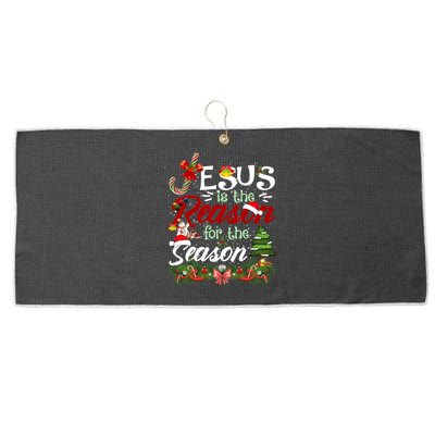 God Jesus Christ Is Reason For The Christmas Season Holiday Gift Large Microfiber Waffle Golf Towel