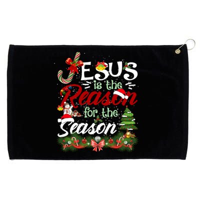 God Jesus Christ Is Reason For The Christmas Season Holiday Gift Grommeted Golf Towel