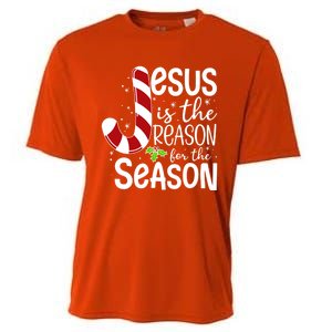 God Jesus Christ Is Reason For The Christmas Season Holiday Gift Cooling Performance Crew T-Shirt