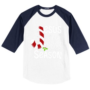 God Jesus Christ Is Reason For The Christmas Season Holiday Gift Baseball Sleeve Shirt