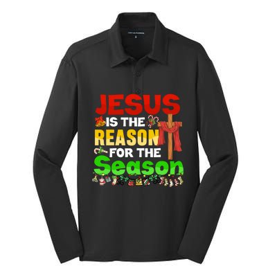 God Jesus Christ Is Reason For The Christmas Season Great Gift Silk Touch Performance Long Sleeve Polo