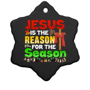 God Jesus Christ Is Reason For The Christmas Season Great Gift Ceramic Star Ornament