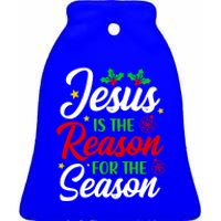 God Jesus Christ Is Reason For The Christmas Season Xmas Gift Ceramic Bell Ornament