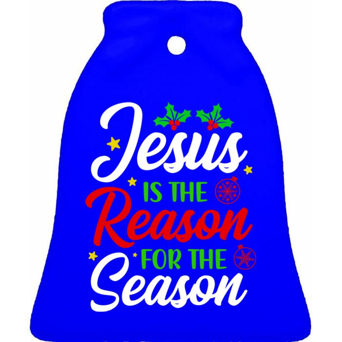 God Jesus Christ Is Reason For The Christmas Season Xmas Gift Ceramic Bell Ornament