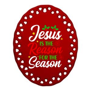 God Jesus Christ Is Reason For The Christmas Season Xmas Gift Ceramic Oval Ornament