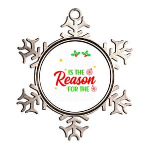 God Jesus Christ Is Reason For The Christmas Season Xmas Gift Metallic Star Ornament