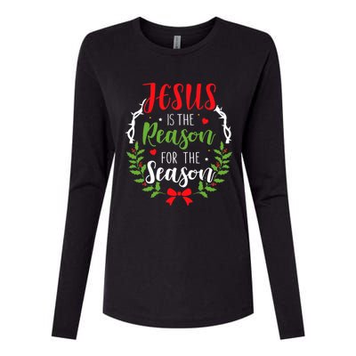 God Jesus Christ Is Reason For The Season Christmas Funny Gift Womens Cotton Relaxed Long Sleeve T-Shirt