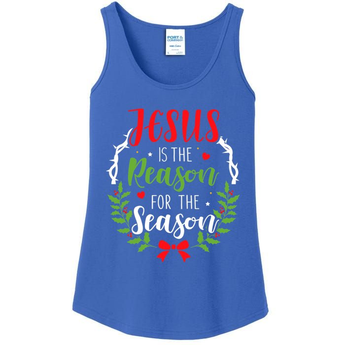 God Jesus Christ Is Reason For The Season Christmas Funny Gift Ladies Essential Tank