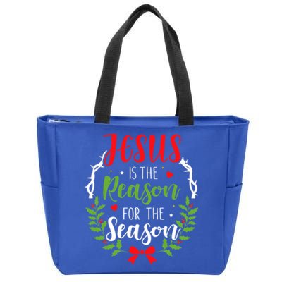 God Jesus Christ Is Reason For The Season Christmas Funny Gift Zip Tote Bag