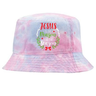 God Jesus Christ Is Reason For The Season Christmas Funny Gift Tie-Dyed Bucket Hat