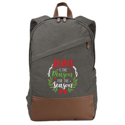 God Jesus Christ Is Reason For The Season Christmas Funny Gift Cotton Canvas Backpack