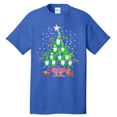 God Jul Christmas Tree Tomte Nisse Dala Horse Julbok Flags Gift Tall T-Shirt