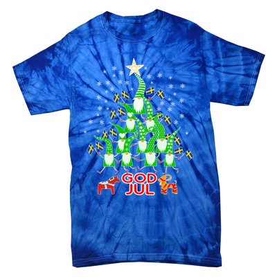 God Jul Christmas Tree Tomte Nisse Dala Horse Julbok Flags Gift Tie-Dye T-Shirt