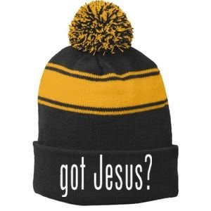 Got Jesus Christian Religion God Stripe Pom Pom Beanie