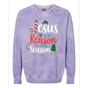 God Jesus Christ Is Reason For The Christmas Season Holiday Colorblast Crewneck Sweatshirt