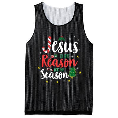 God Jesus Christ Is Reason For The Christmas Season Holiday Mesh Reversible Basketball Jersey Tank