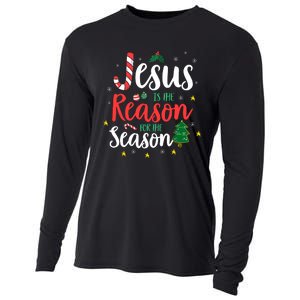 God Jesus Christ Is Reason For The Christmas Season Holiday Cooling Performance Long Sleeve Crew