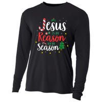 God Jesus Christ Is Reason For The Christmas Season Holiday Cooling Performance Long Sleeve Crew