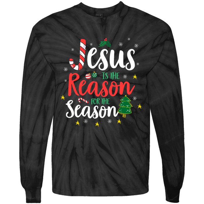 God Jesus Christ Is Reason For The Christmas Season Holiday Tie-Dye Long Sleeve Shirt