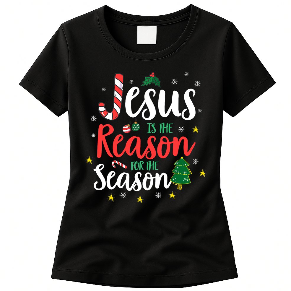 God Jesus Christ Is Reason For The Christmas Season Holiday Womens T-Shirt