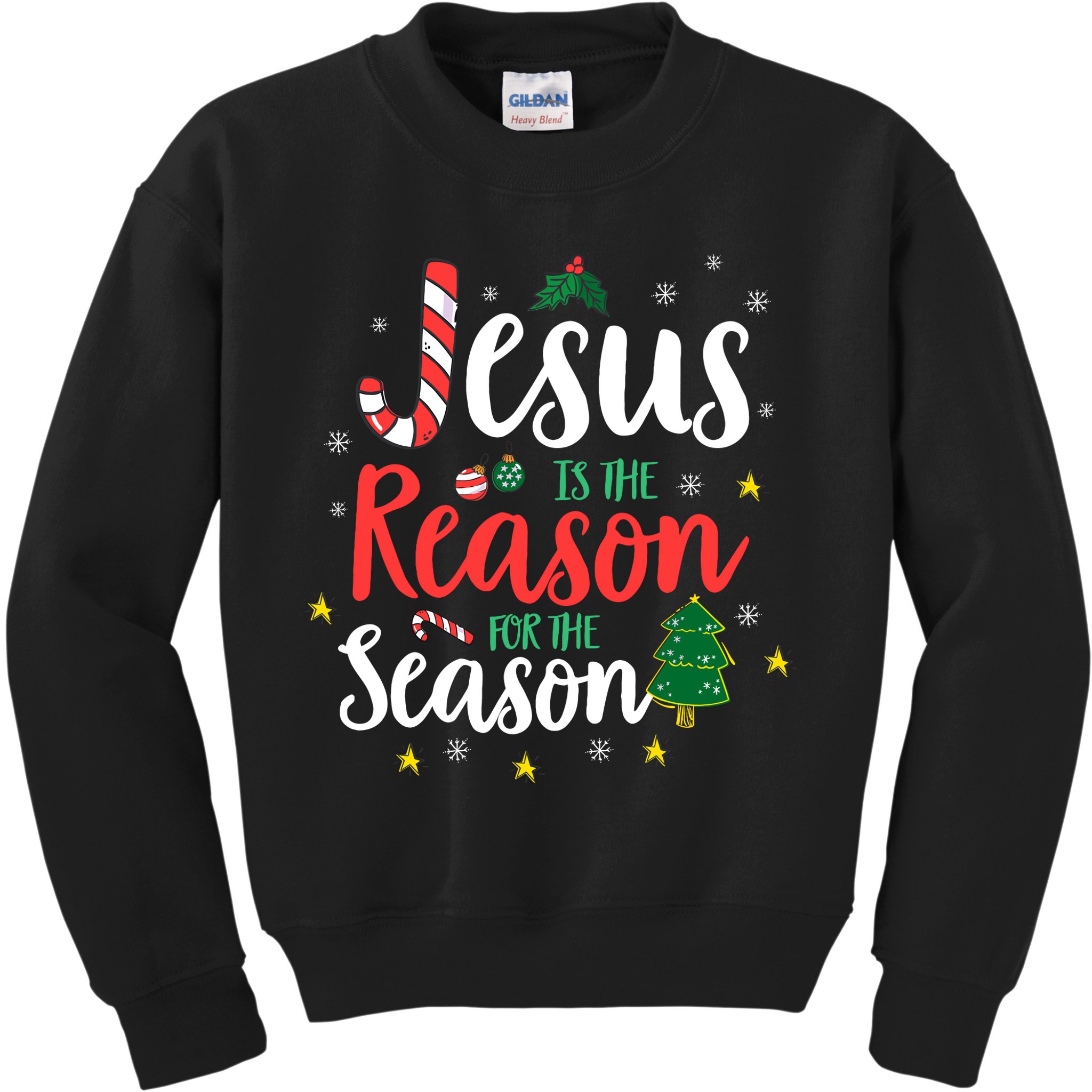God Jesus Christ Is Reason For The Christmas Season Holiday Kids Sweatshirt