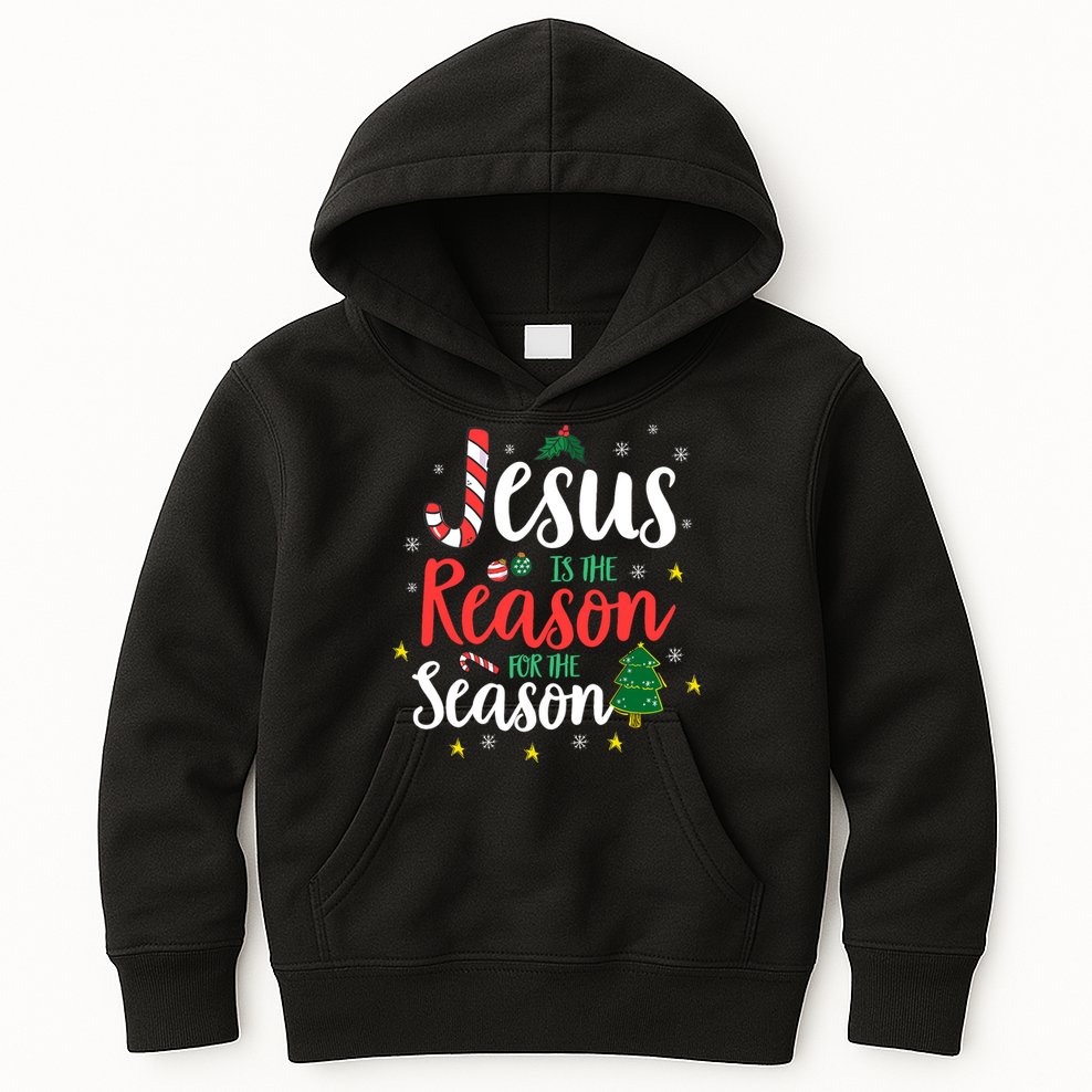 God Jesus Christ Is Reason For The Christmas Season Holiday Kids Hoodie