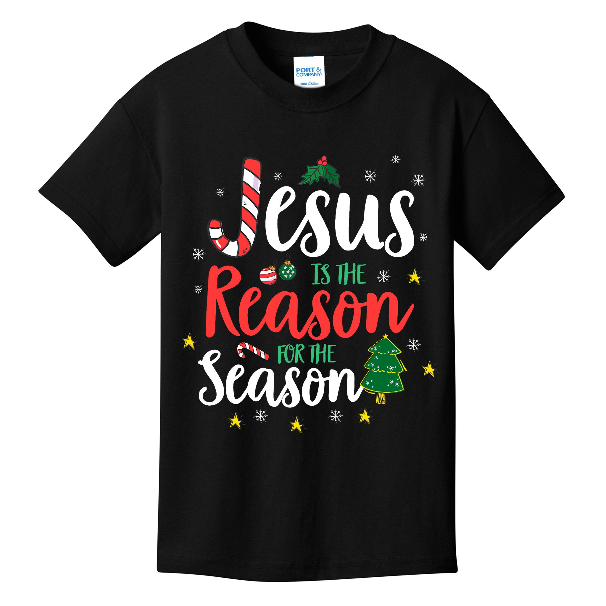 God Jesus Christ Is Reason For The Christmas Season Holiday Kids T-Shirt