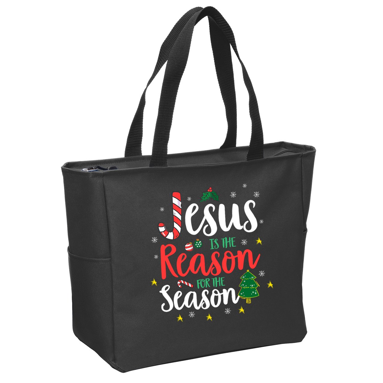 God Jesus Christ Is Reason For The Christmas Season Holiday Zip Tote Bag