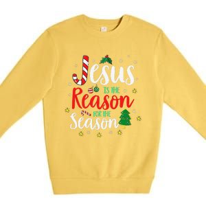 God Jesus Christ Is Reason For The Christmas Season Holiday Premium Crewneck Sweatshirt