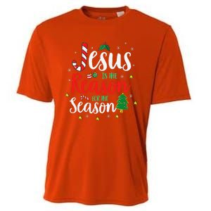 God Jesus Christ Is Reason For The Christmas Season Holiday Cooling Performance Crew T-Shirt