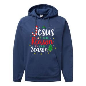 God Jesus Christ Is Reason For The Christmas Season Holiday Performance Fleece Hoodie