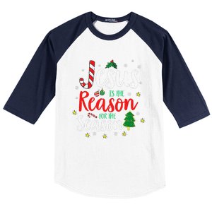 God Jesus Christ Is Reason For The Christmas Season Holiday Baseball Sleeve Shirt