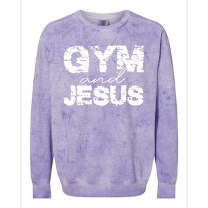 Gym & Jesus Christian Workout Fitness Colorblast Crewneck Sweatshirt