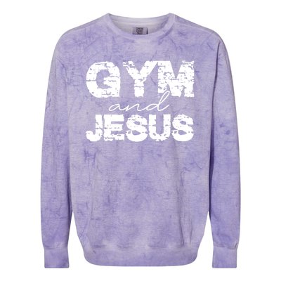 Gym & Jesus Christian Workout Fitness Colorblast Crewneck Sweatshirt