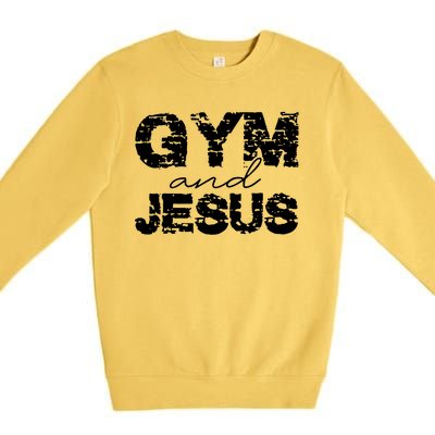 Gym & Jesus Christian Workout Fitness Premium Crewneck Sweatshirt