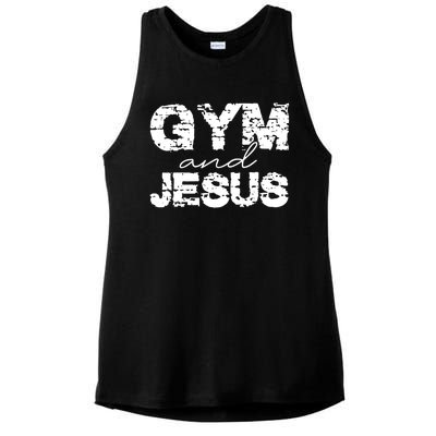 Gym & Jesus Christian Workout Fitness Ladies PosiCharge Tri-Blend Wicking Tank