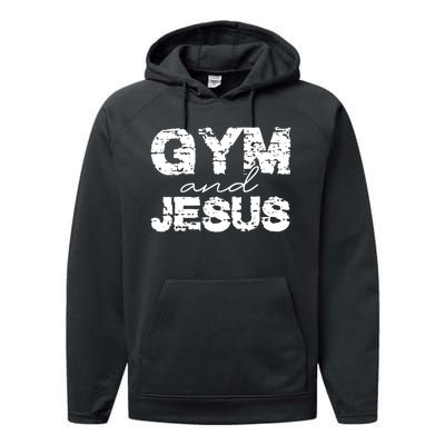 Gym & Jesus Christian Workout Fitness Performance Fleece Hoodie