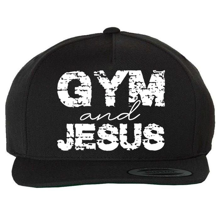 Gym & Jesus Christian Workout Fitness Wool Snapback Cap