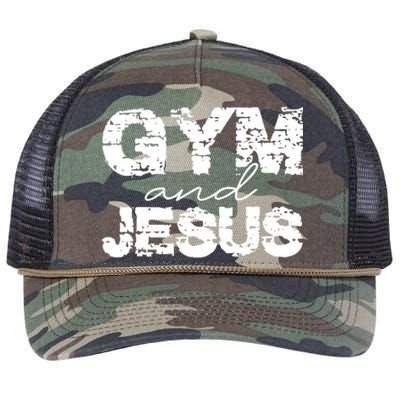 Gym & Jesus Christian Workout Fitness Retro Rope Trucker Hat Cap