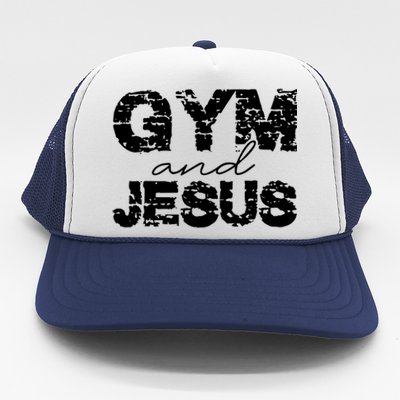 Gym & Jesus Christian Workout Fitness Trucker Hat