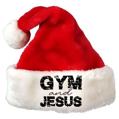 Gym & Jesus Christian Workout Fitness Premium Christmas Santa Hat