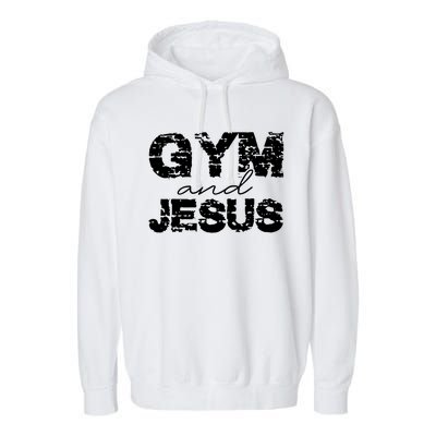 Gym & Jesus Christian Workout Fitness Garment-Dyed Fleece Hoodie