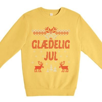 Glaedelig Jul Danish Merry Christmas Gift Idea Premium Crewneck Sweatshirt