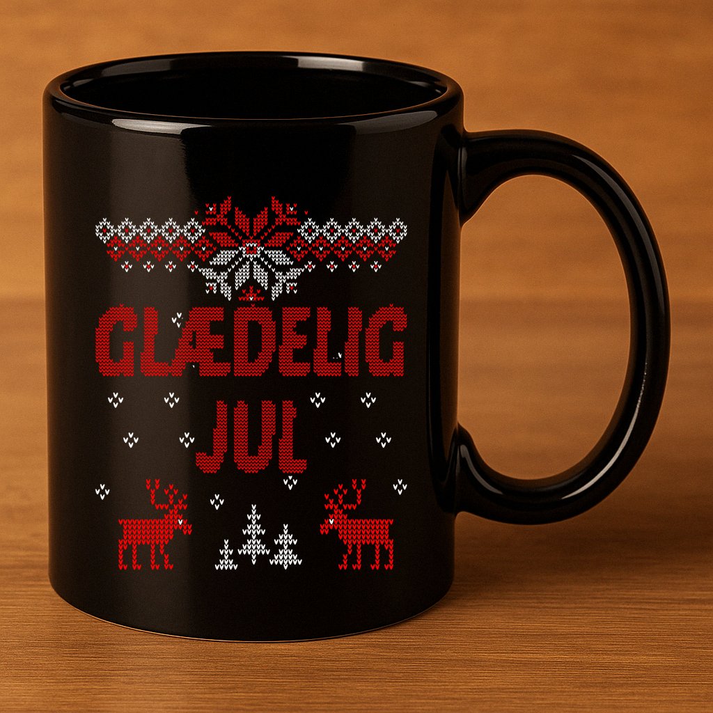 Glaedelig Jul Danish Merry Christmas Gift Idea 11oz C Handle Ceramic Mug