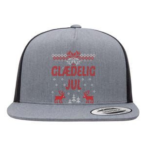 Glaedelig Jul Danish Merry Christmas Gift Idea Flat Bill Trucker Hat